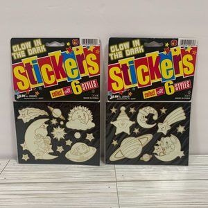 Ja-Ru 2005 Glow In The Dark Stickers 2 Sets Cherubs, Stars Moon Sun New